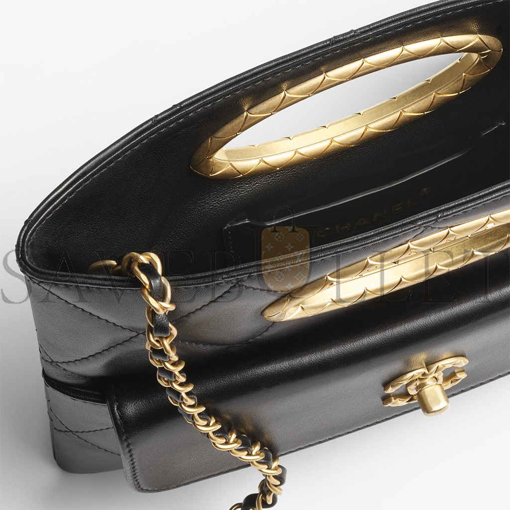 CHANEL CLUTCH LAMBSKIN & GOLD-TONE METALBLACK AS5038 (25*19*3cm)